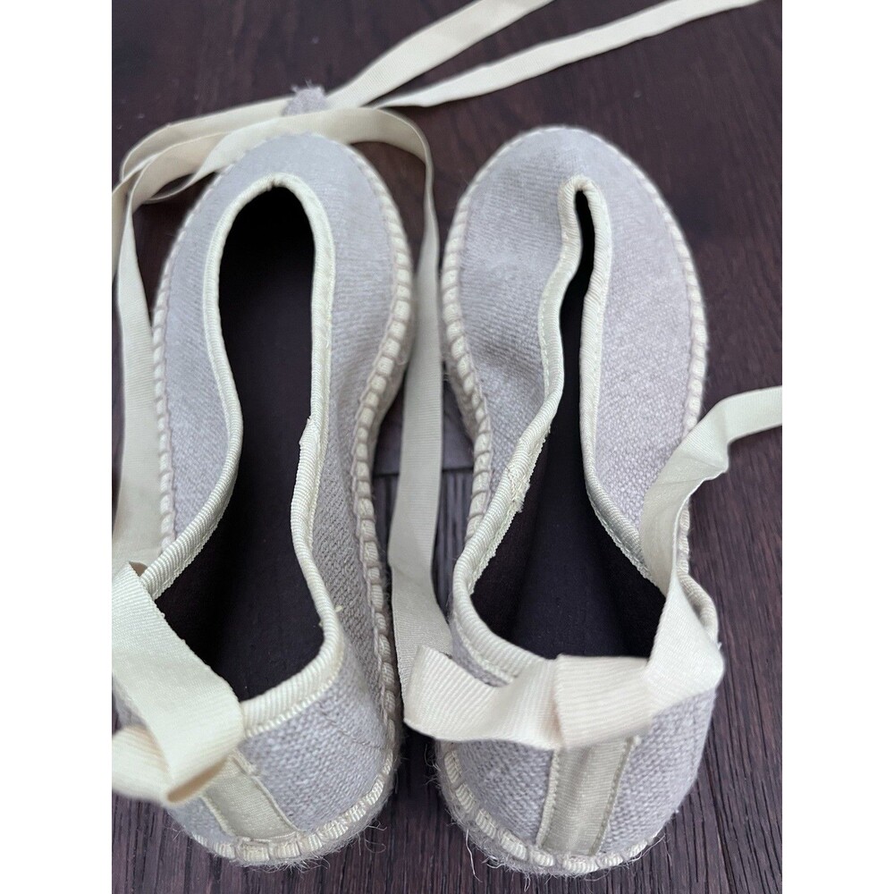 Flabelus Ribbon Espadrilles Shoes Summer Swing Cream Size 36 - Picture 9 of 12